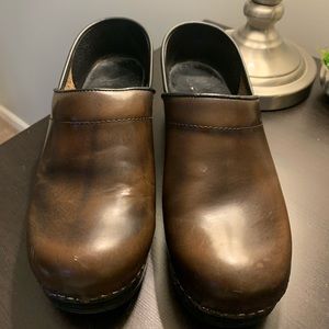 Dansko Professional Brown Leather Clogs